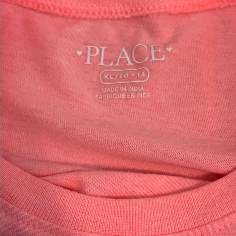 The Children’s Place Pink Heart Star Short Sleeve Graphic Tee Size XL 14 - Picture 4 of 4